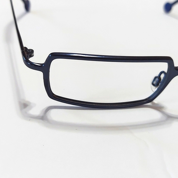 Titanium Rectangular Blue Frame l.a. Eyeworks Unisex Eyeglasses - Picture 2 of 10
